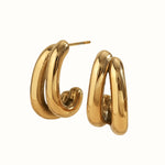 Double Hoop Øreringe 18K Guldbelagt