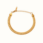 Double Curb Armbånd 18K Guldbelagt