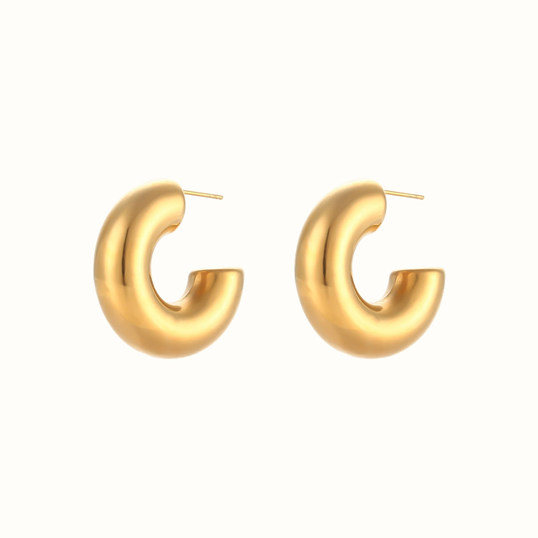 Bold Curve Øreringe 18K Guldbelagt Matte