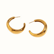 Luna Curve Øreringe 18K Guldbelagt