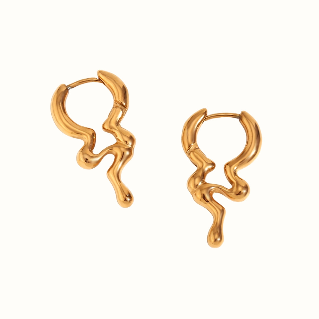 Melted Hoops Øreringe 18K Guldbelagt