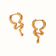 Melted Hoops Øreringe 18K Guldbelagt