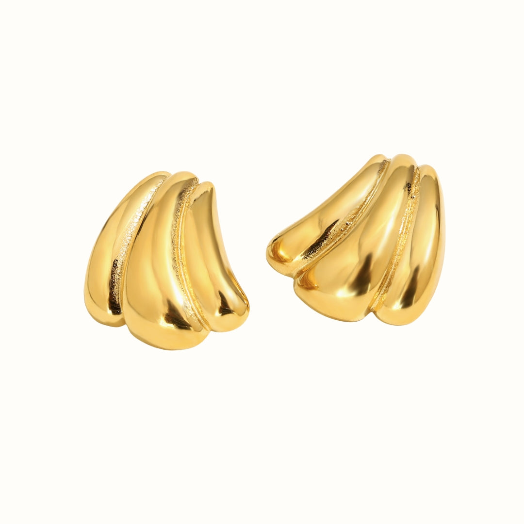 Folded Flow Øreringe 18K Guldbelagt