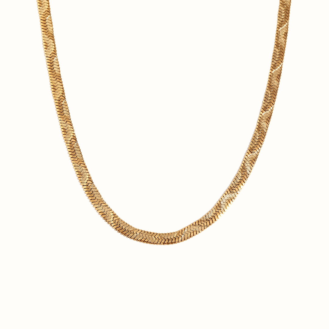 Water Wave Snake Chain Halskæde 18K Guldbelagt