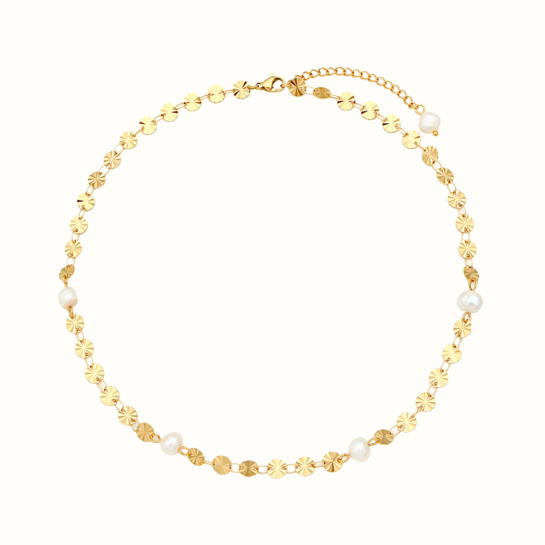 Soleil Pearl Halskæde 18K Guldbelagt