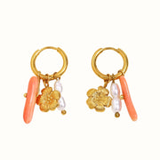 Blossom Charm Hoop Øreringe 18K Guldbelagt
