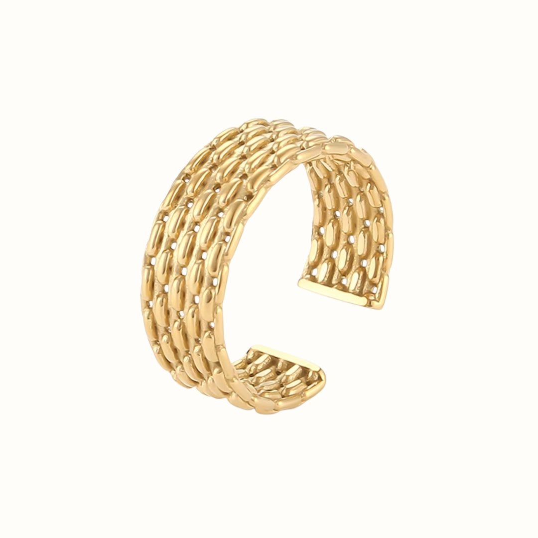 Chain Texture Ring 18K Guldbelagt