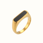 Noir Rektangel Ring 18K Guldbelagt
