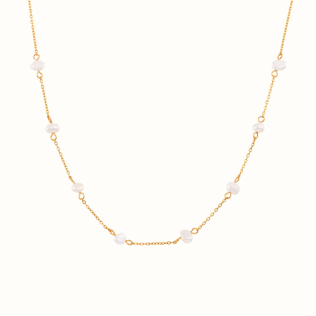 Floating Pearl Halskæde 18K Guldbelagt
