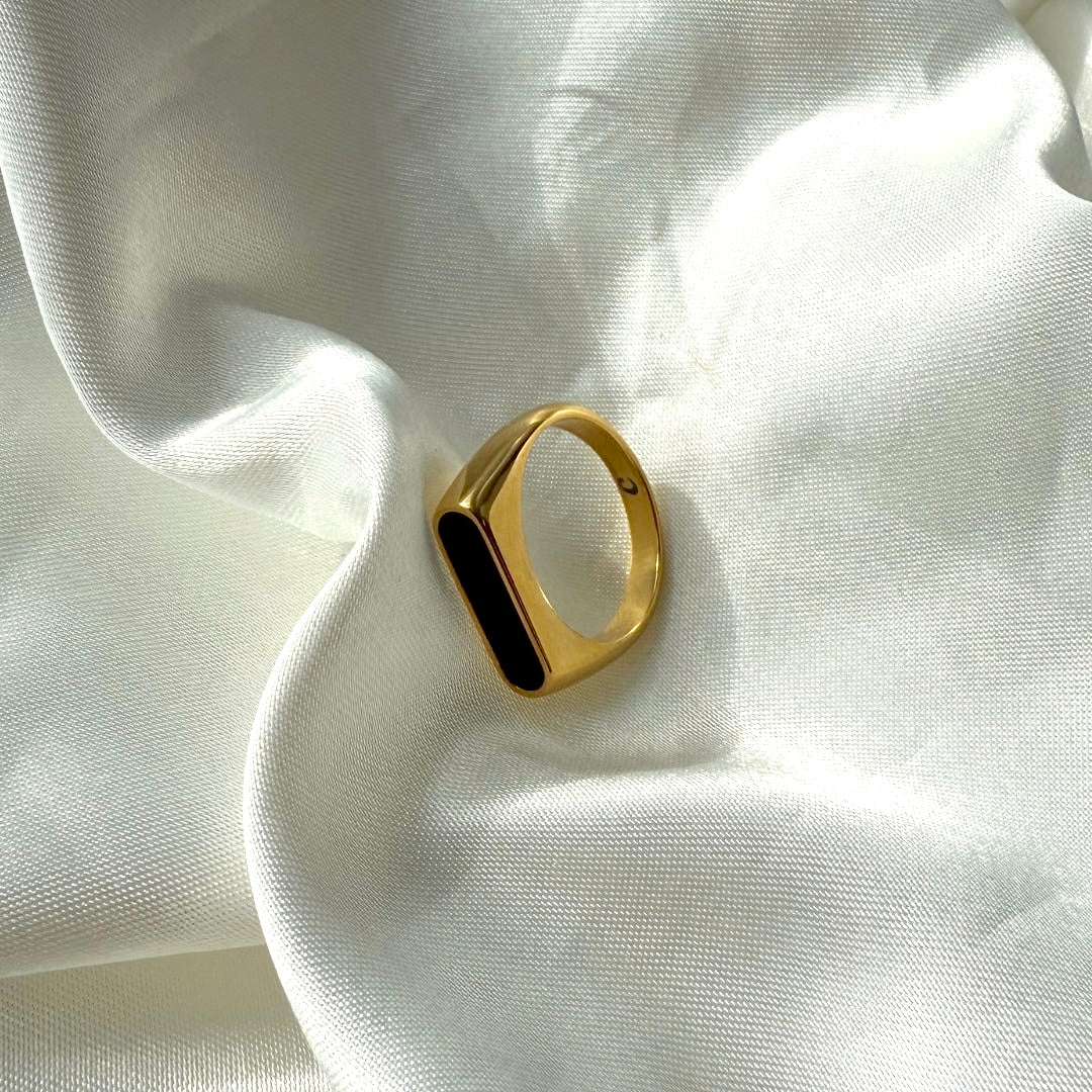 Noir Rektangel Ring 18K Guldbelagt