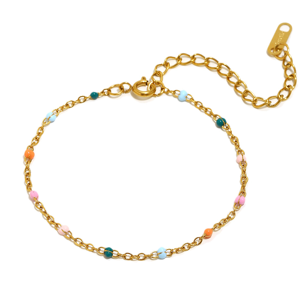 Enamel Beads Armbånd – 18K Guldbelagt