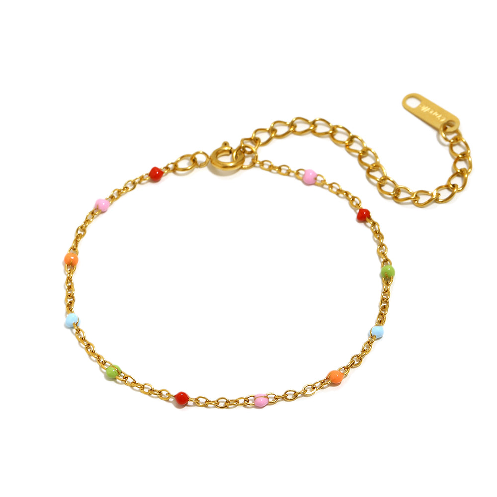 Enamel Beads Armbånd – 18K Guldbelagt