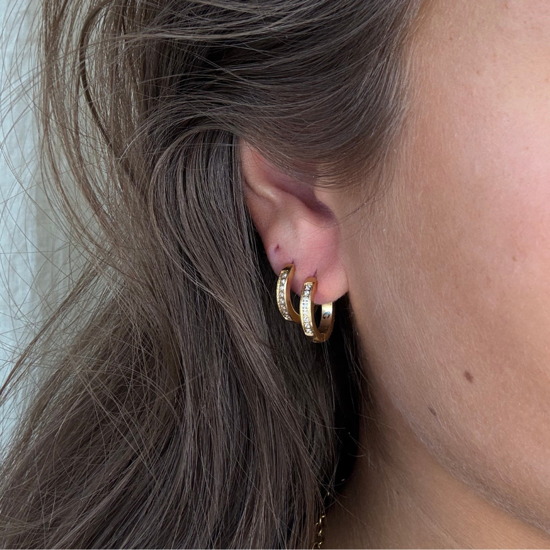 Zircon Øreringe 18k Guldbelagt