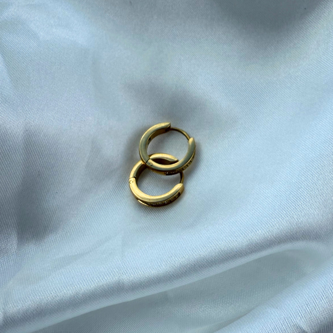 Zircon Øreringe 18k Guldbelagt