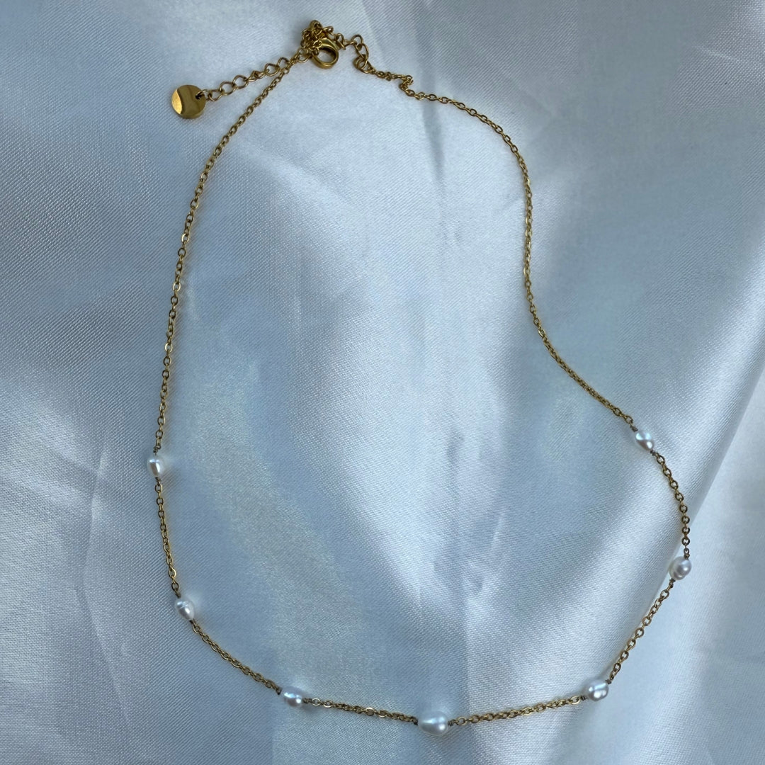 Floating Pearl Halskæde 18K Guldbelagt