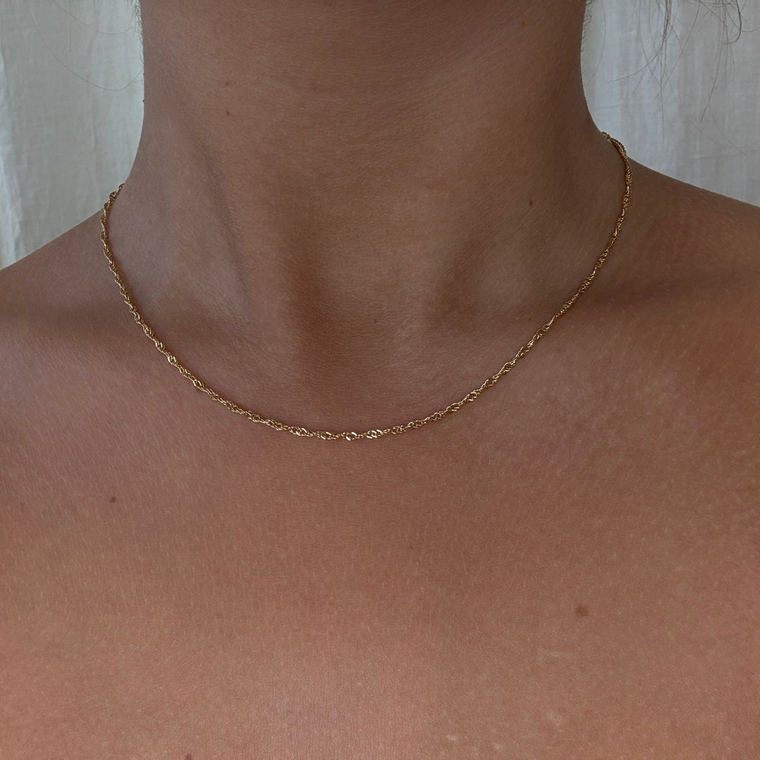 Twist Chain Halskæde 18K Guldbelagt