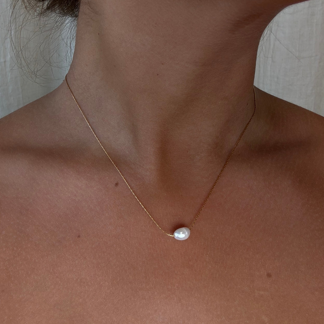 Solo Pearl Halskæde 18K Guldbelagt