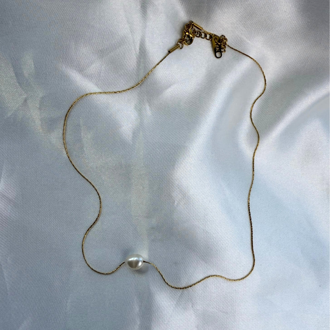 Solo Pearl Halskæde 18K Guldbelagt