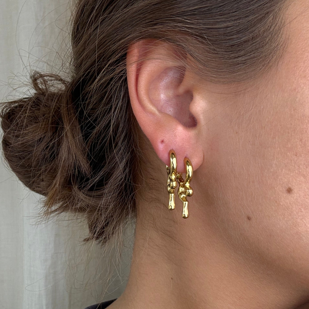 Melted Hoops Øreringe 18K Guldbelagt