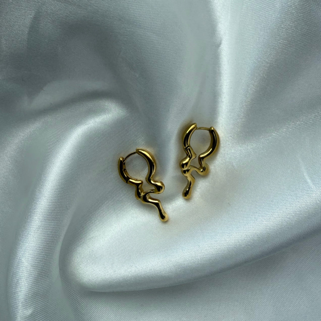 Melted Hoops Øreringe 18K Guldbelagt