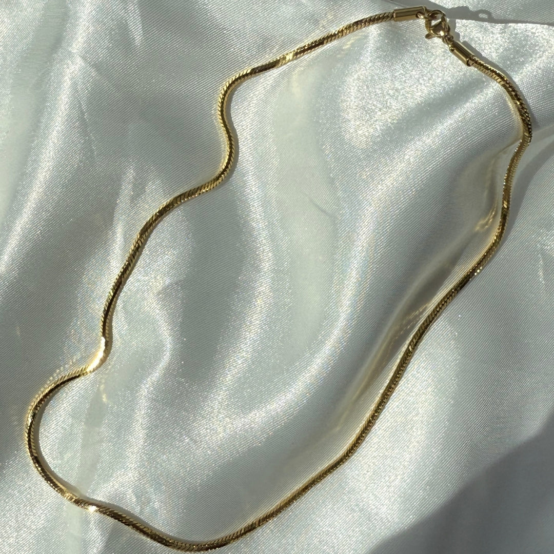 Slim Snake Halskæde 18K Guldbelagt