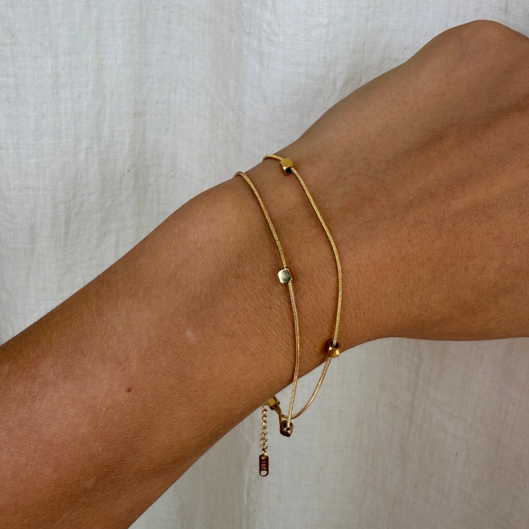 Soft Square Anklet 18k Guldbelagt