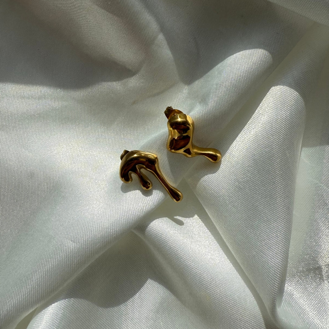 Melting Drop Ørestikker – 18K Guldbelagte