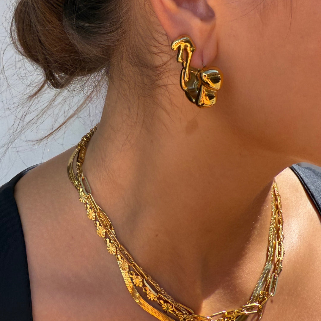 Melting Drop Ørestikker – 18K Guldbelagte