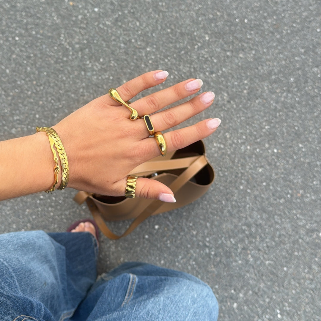 Melting Statement Ring 18K Guldbelagt