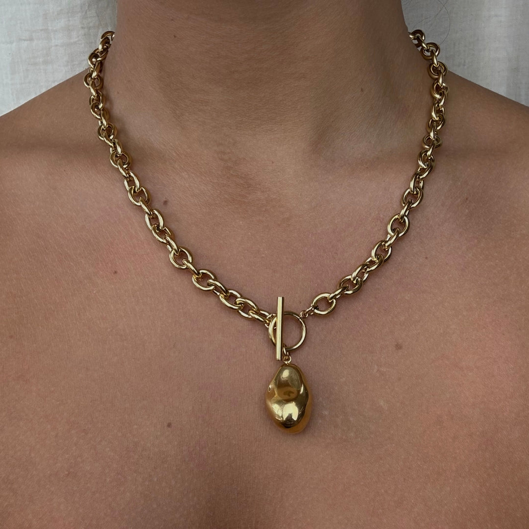 Chunky Pebble Halskæde 18K Guldbelagt