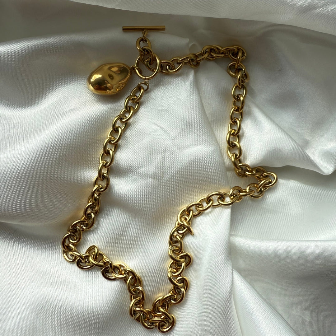 Chunky Pebble Halskæde 18K Guldbelagt