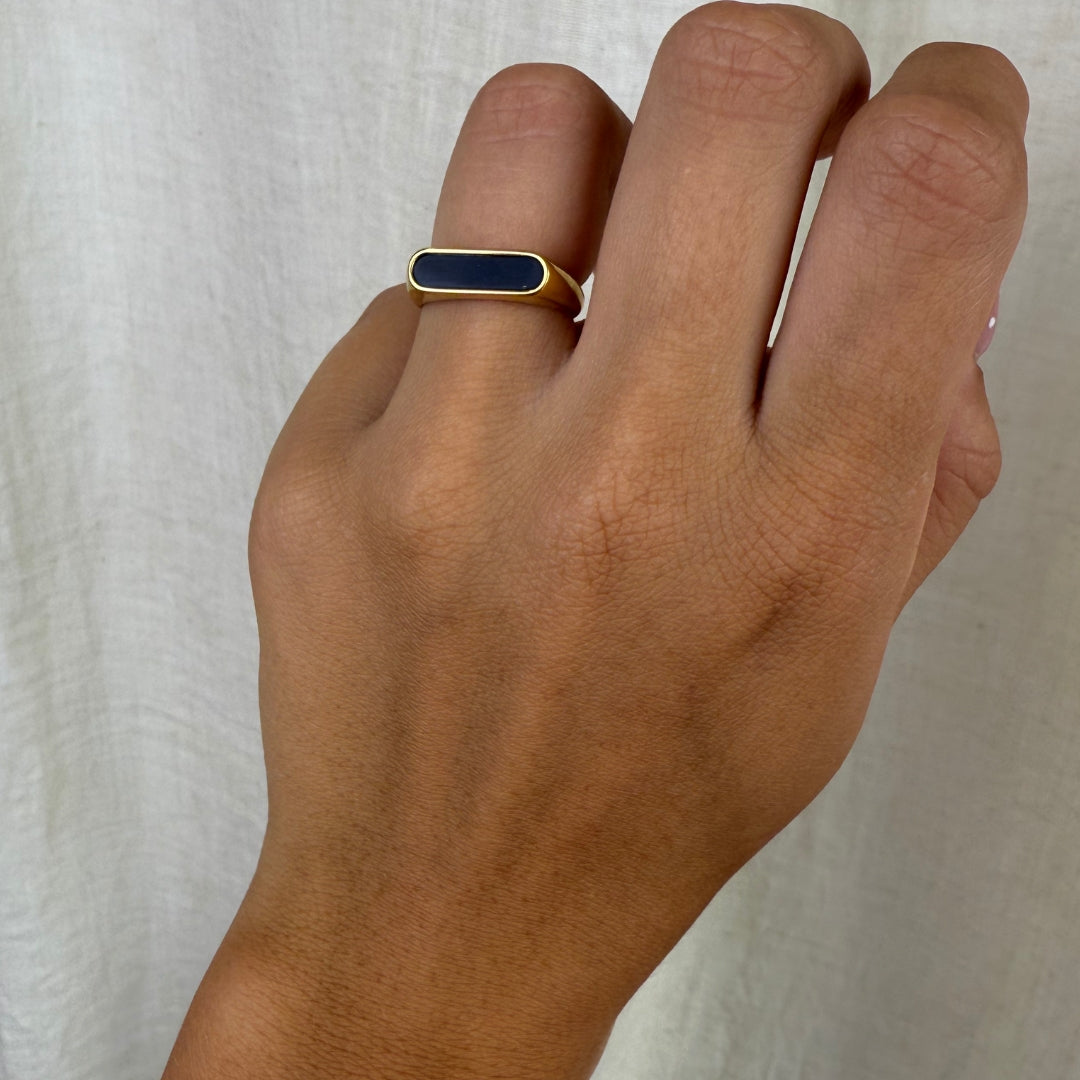 Noir Rektangel Ring 18K Guldbelagt