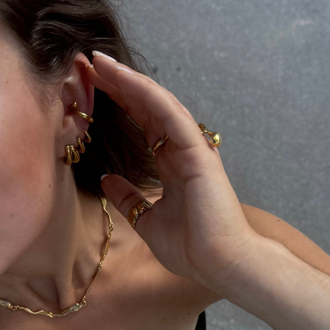 Double Hoop Øreringe 18K Guldbelagt