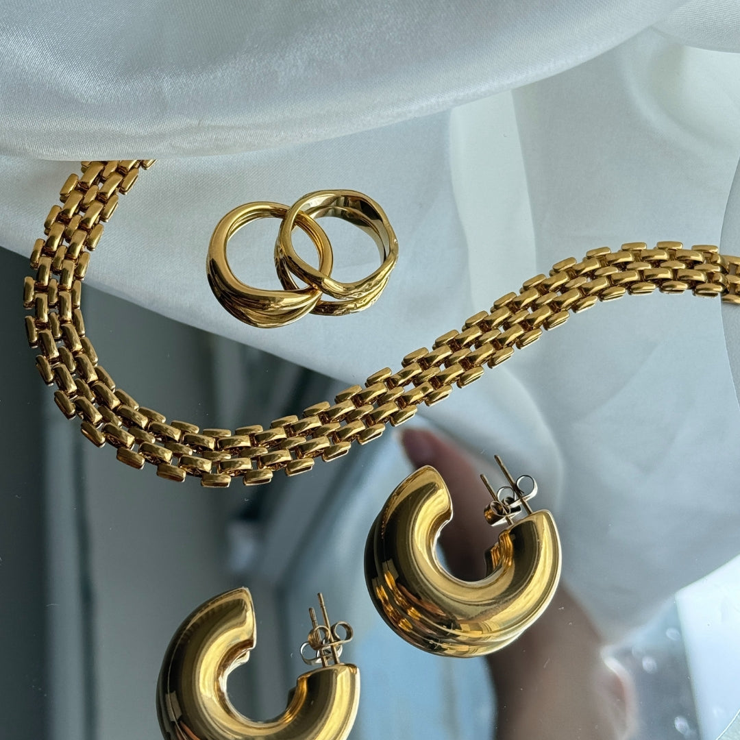 Raw Flow Ring 18K Guldbelagt