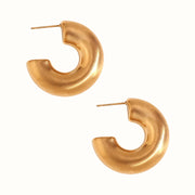 Bold Curve Øreringe 18K Guldbelagt Matte