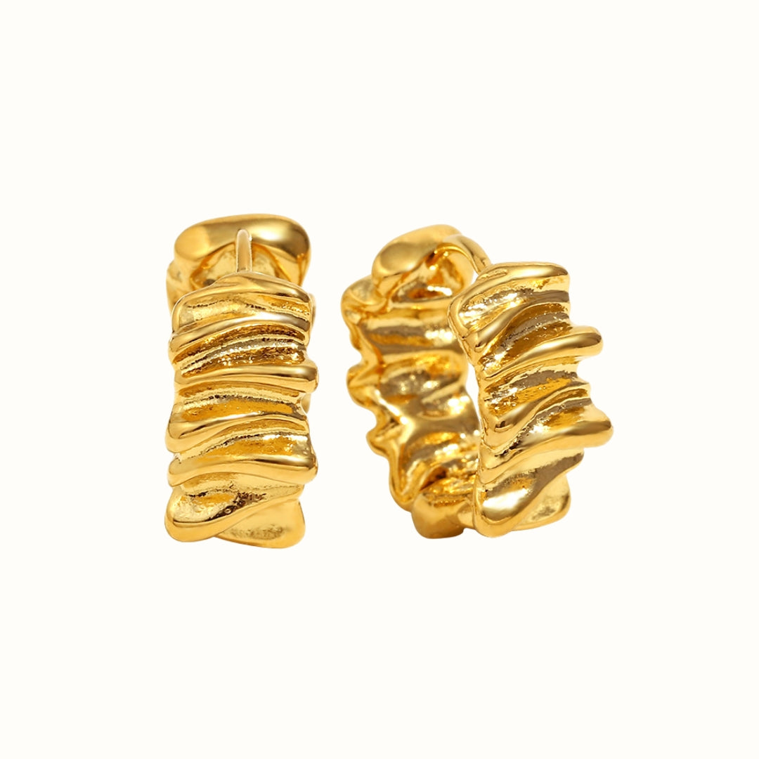 Molten Texture Øreringe – 18K Guldbelagt