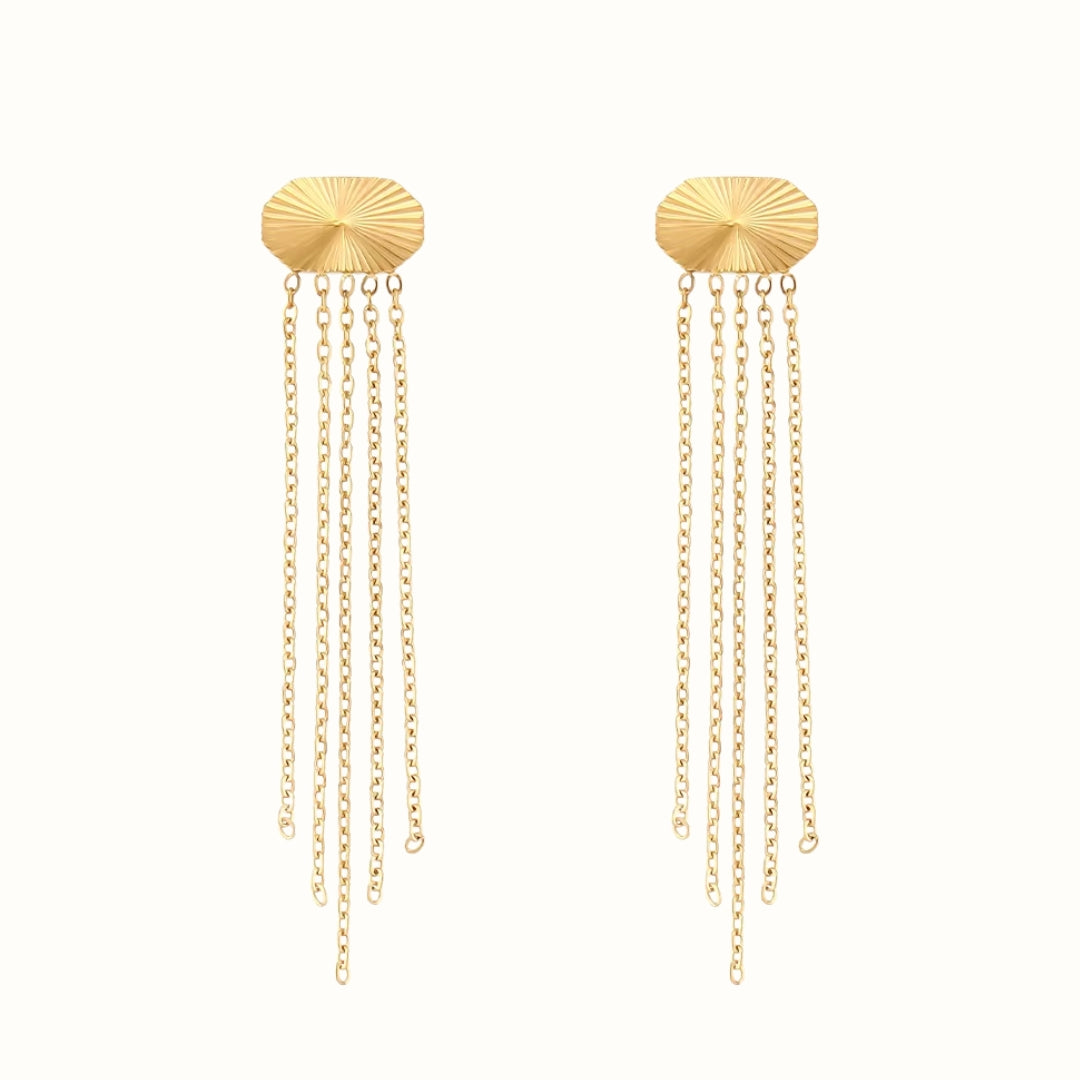 Solara Chain Drop Øreringe – 18K Guldbelagt