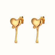 Drip Heart Øreringe – 18K Guldbelagt