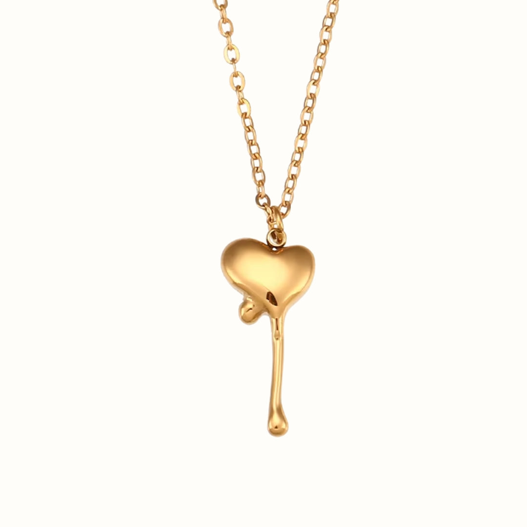 Drip Heart Halskæde – 18K Guldbelagt