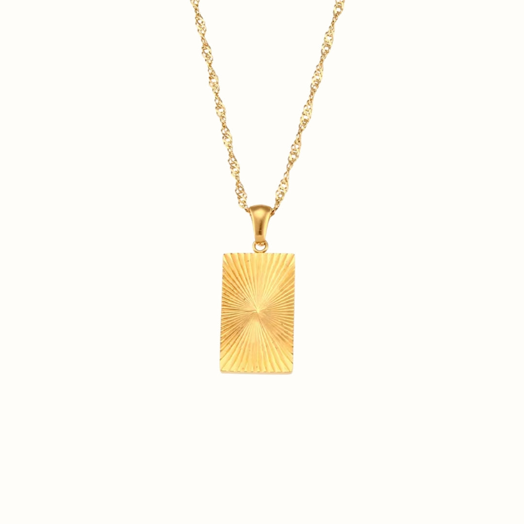 Sun Square Halskæde 18K Guldbelagt