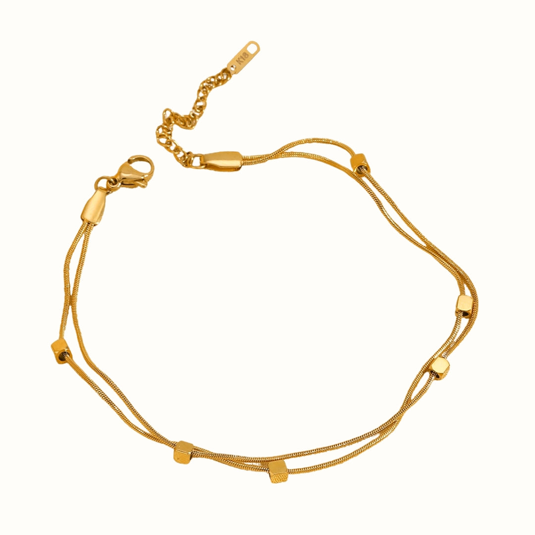 Soft Square Anklet 18k Guldbelagt