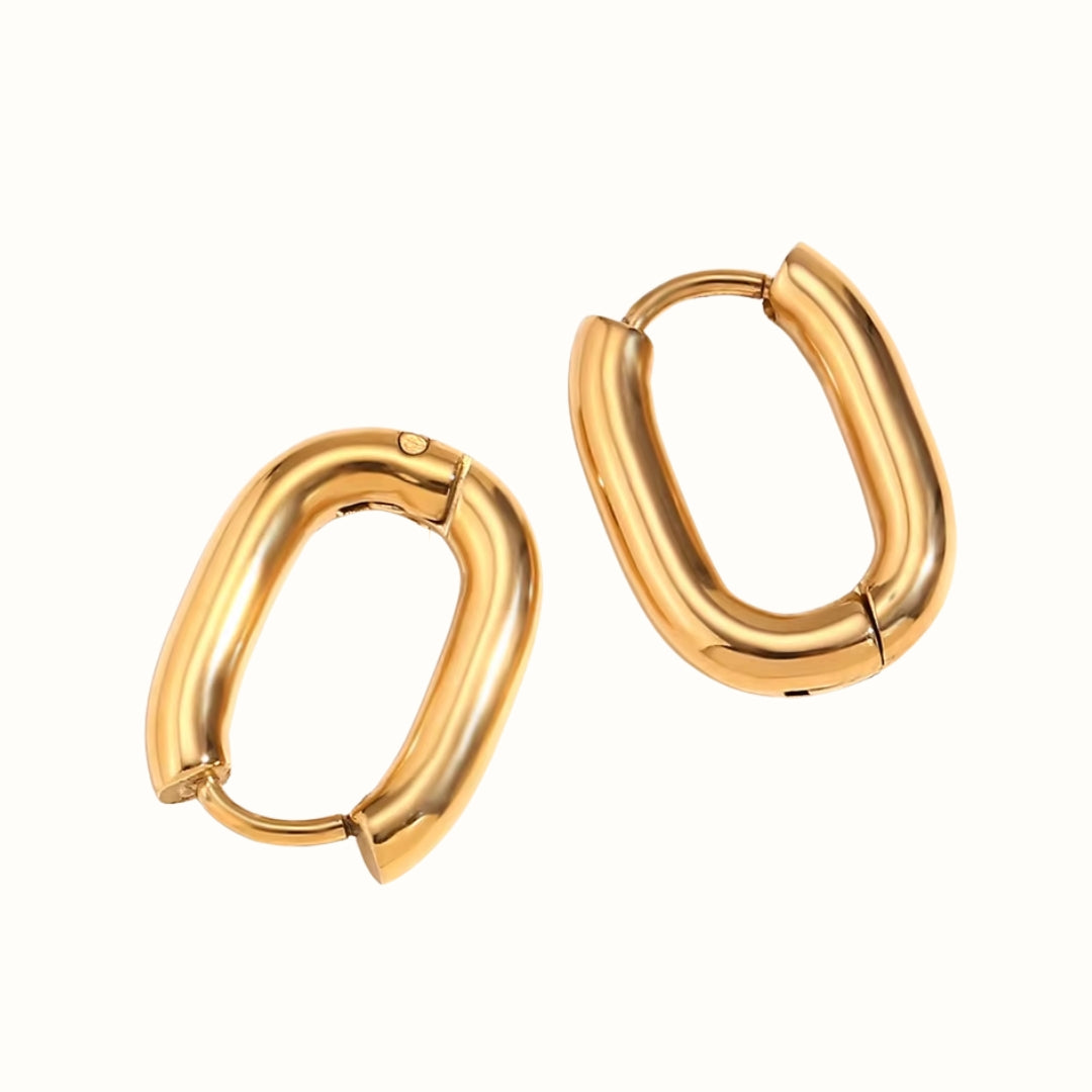 Mini Oval Hoops 18K Guldbelagte Øreringe